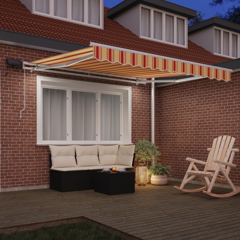 Marcheta retractabilă manuală cu LED galben și portocalie 300x250 cm - 2 | YEO