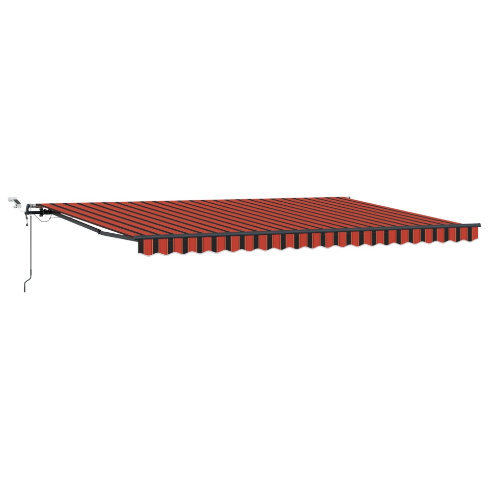 Marchiză retractabilă automată cu LED în portocalie și maro, 500x300 cm - 1 | YEO