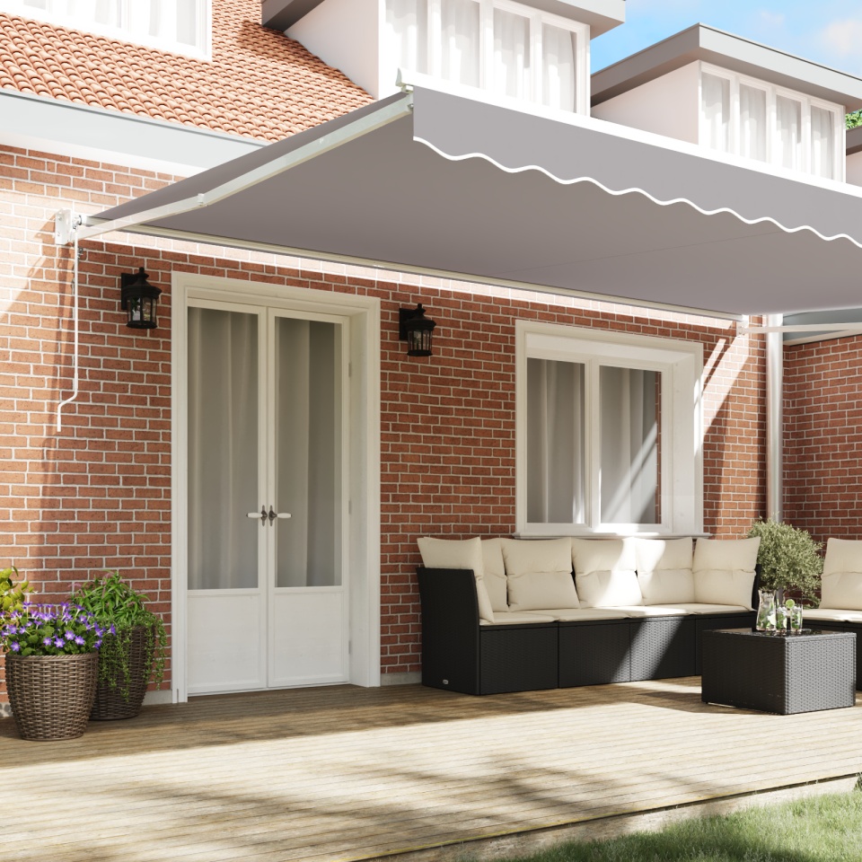 Marchiză retractabilă automată Gri 500x300 cm, Material de schimb pentru marchiză 5x3 m Gri - 2 | YEO