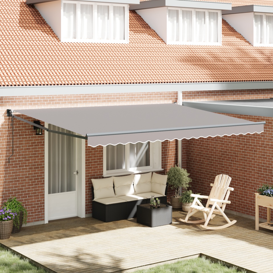 Marchiză retractabilă automată Gri deschis 450x300 cm, Material de înlocuire pentru marchiză pentru cadru de 4,5x3 m Gri deschis