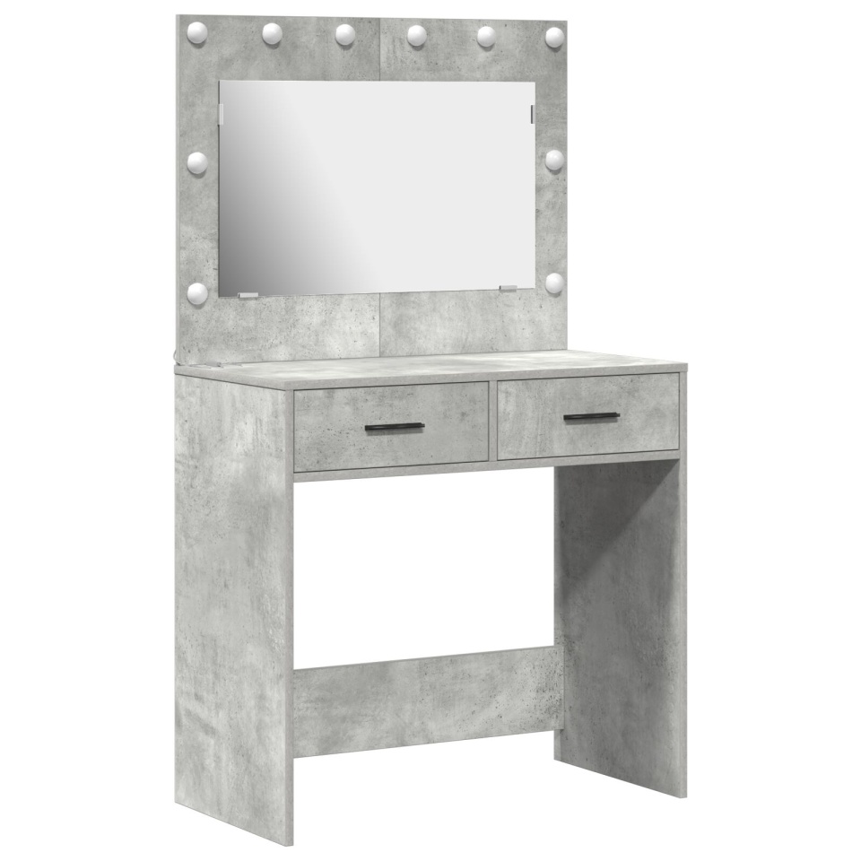 masa de toaletă cu lumini LED gri beton 78,5x41x135 cm - 1 | YEO