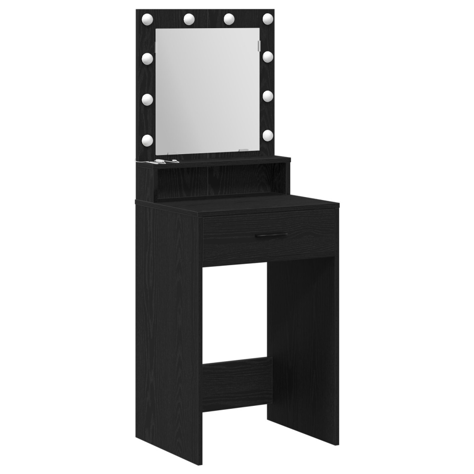 Masa de toaletă cu lumini LED, Stejar Negru, 50x41x135 cm - 1 | YEO