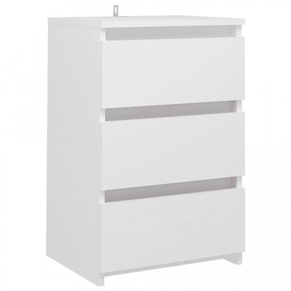 Noptiere, 2 buc., alb, 40x35x62,5 cm, lemn compozit - 2 | YEO