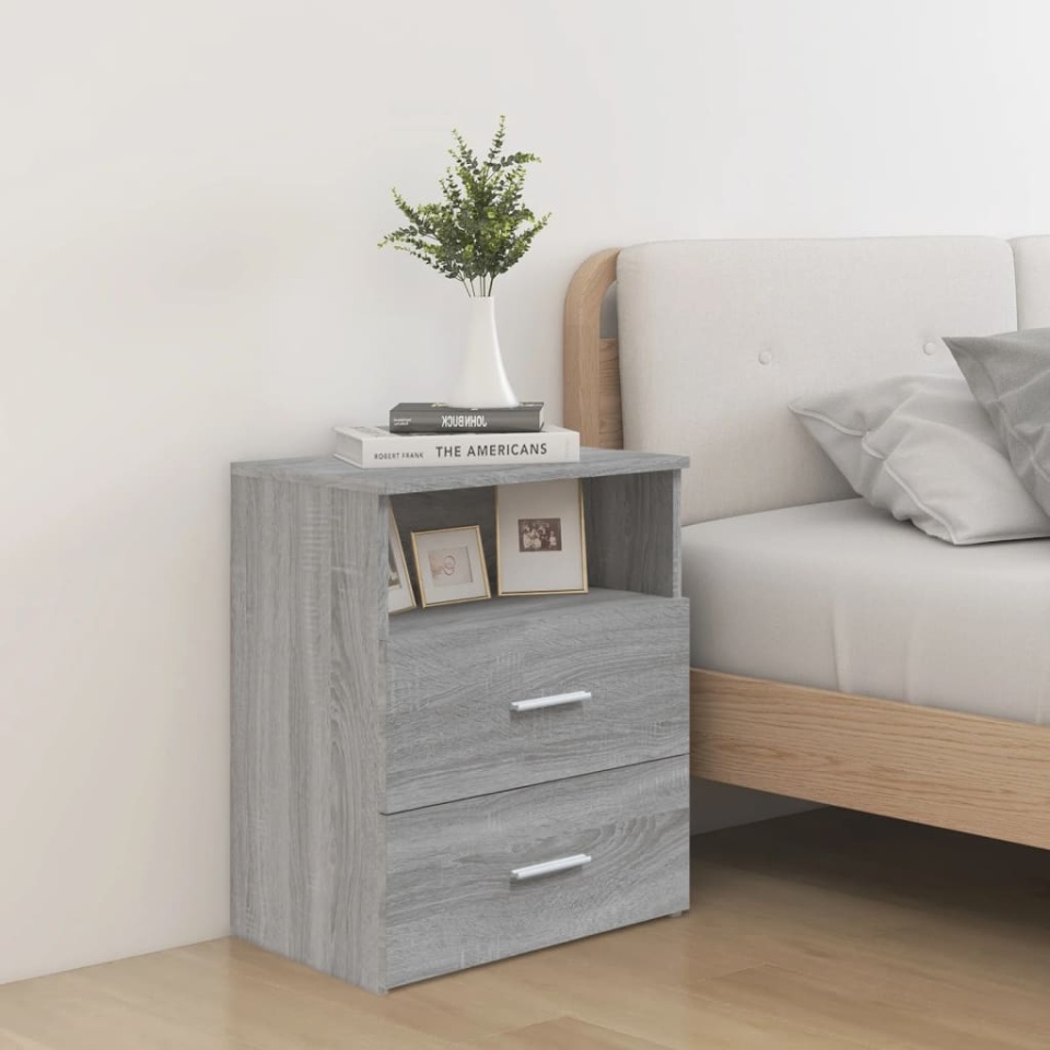 Noptiere, 2 buc., gri sonoma, 50x32x60 cm - 1 | YEO