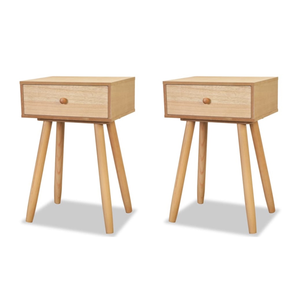 Noptiere din lemn masiv de pin 2 buc, 40 x 30 x 61 cm, maro - 1 | YEO