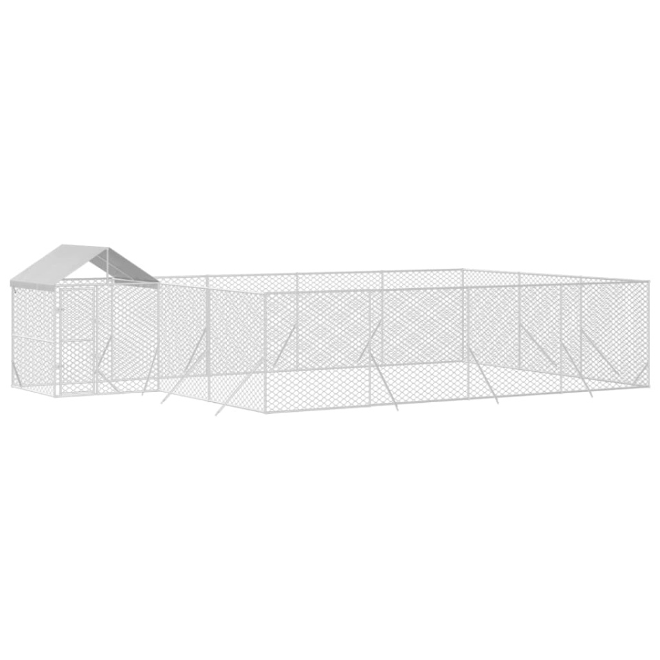 Padoc exterior cu acoperiș argintiu 10x6x2,5 m oțel galvanizat - 2 | YEO