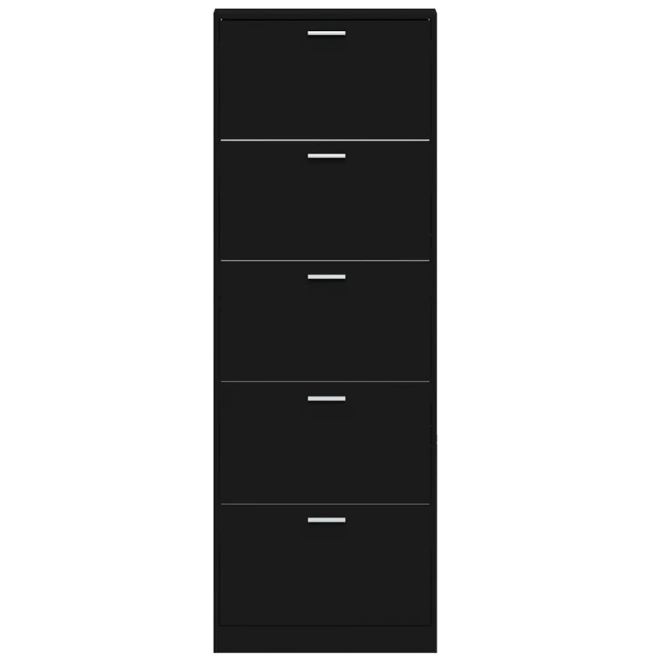 Pantofar, negru, 59x17x169 cm, lemn compozit - 4 | YEO