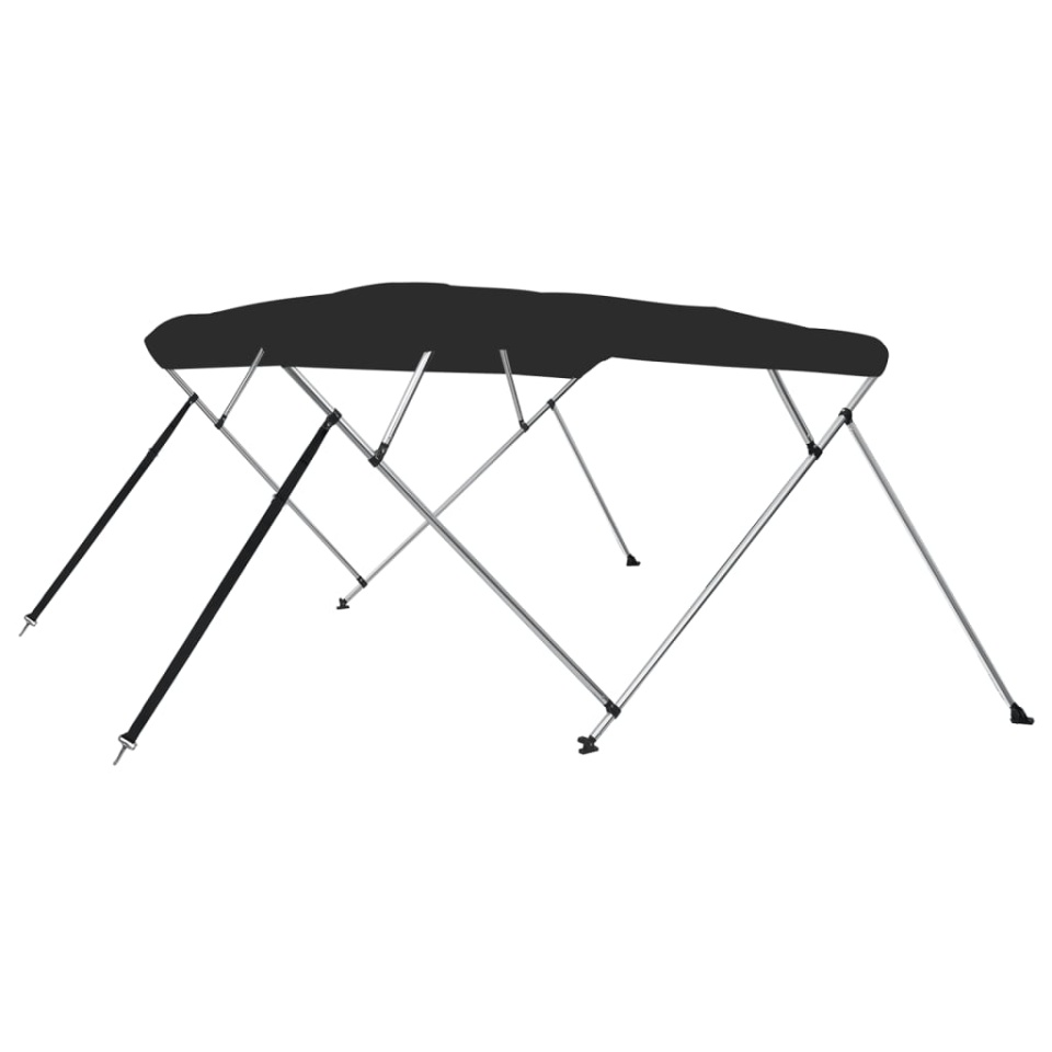 Parasolar barcă Bimini cu 4 arcuri, negru, 243x180x137 cm - 1 | YEO