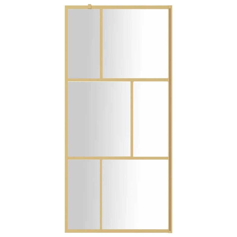 Paravan de duș walk-in auriu, 90x195 cm sticlă ESG transparentă - 2 | YEO