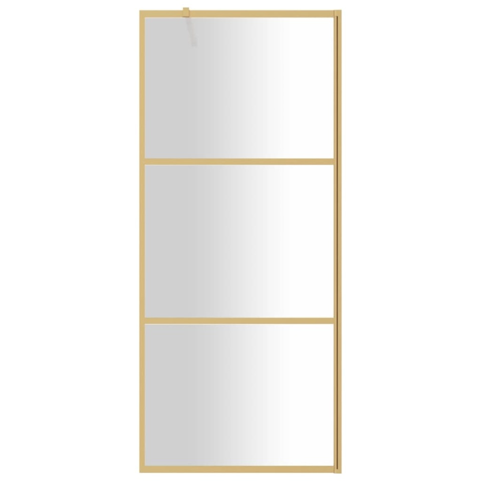Paravan duș walk-in, auriu, 80x195 cm, sticlă ESG transparentă - 2 | YEO