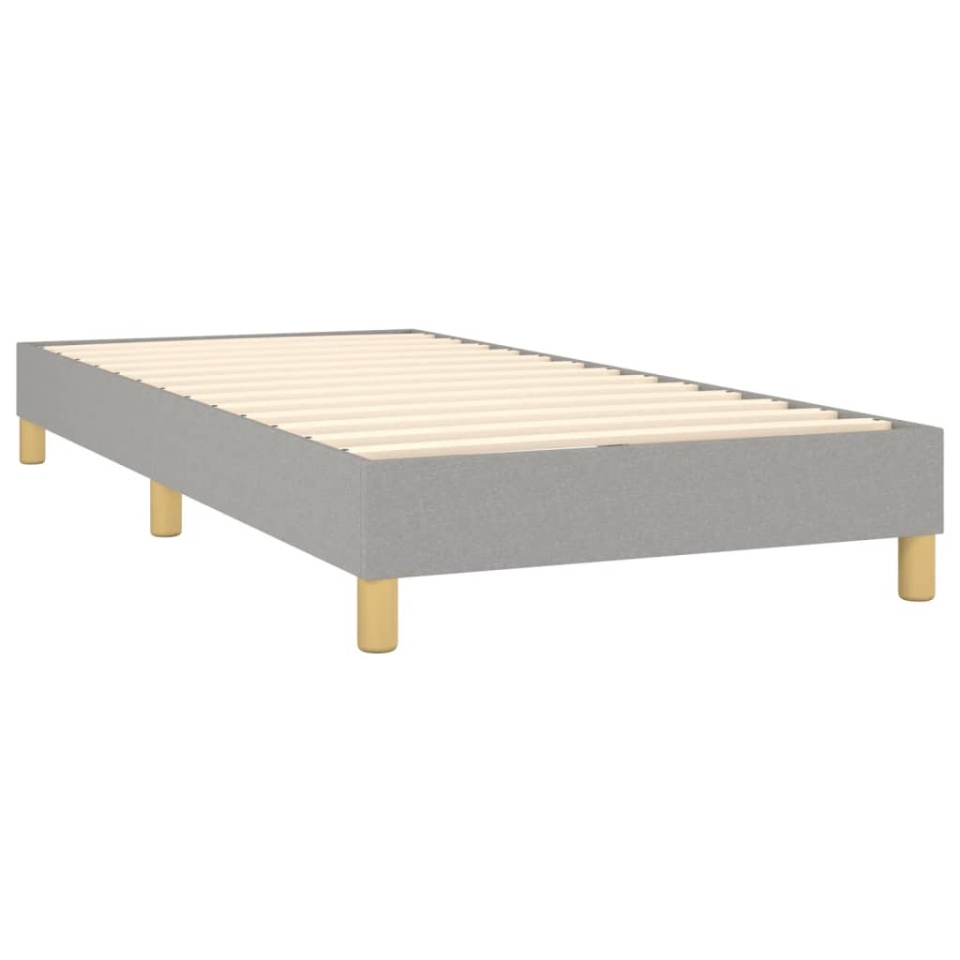 Pat box spring cu saltea, gri deschis, 100x200 cm, textil - 3 | YEO