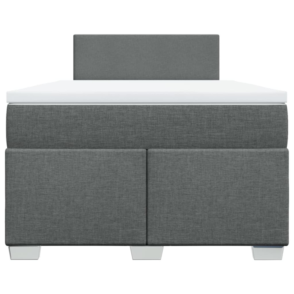 Pat box spring cu saltea, gri închis, 120x190 cm, textil - 3 | YEO