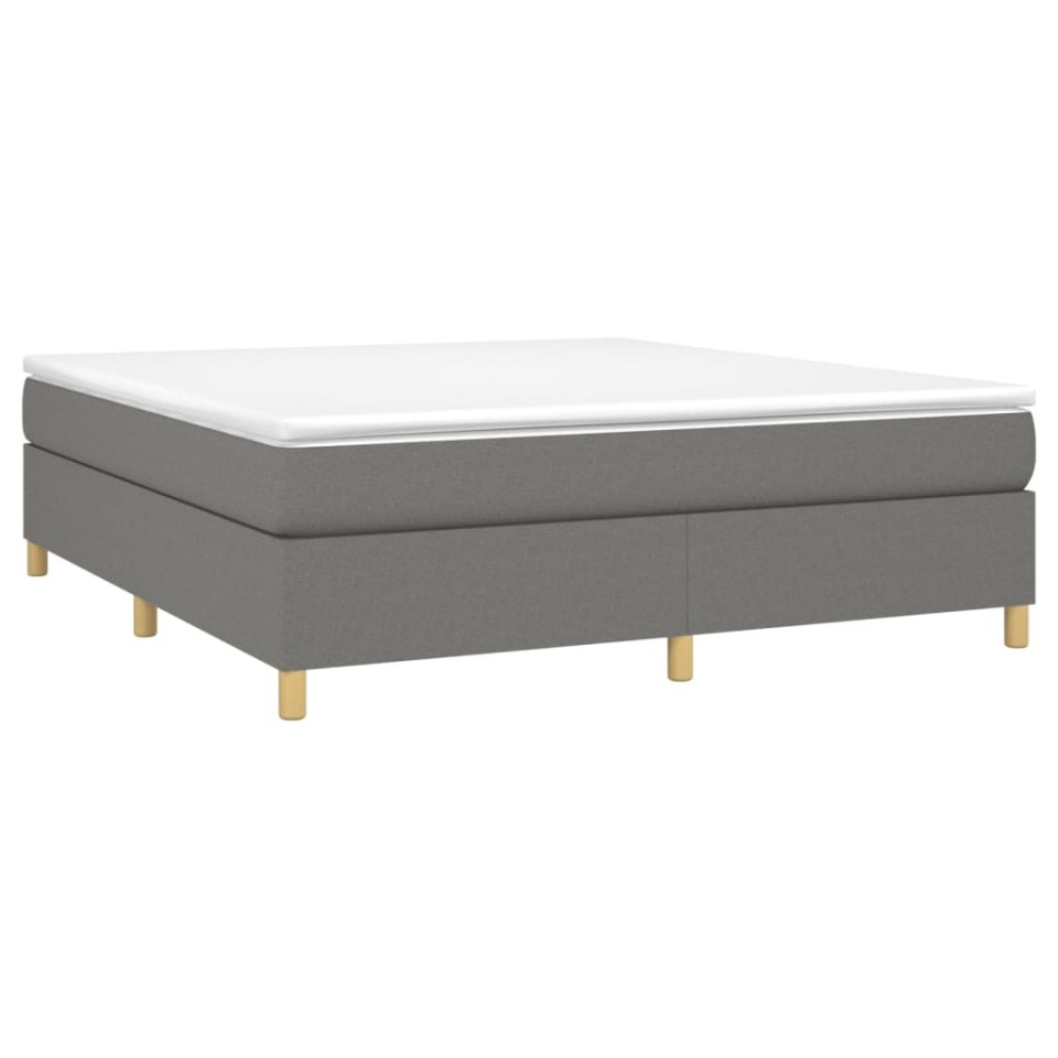 Pat box spring cu saltea, gri închis, 180x200 cm, textil - 2 | YEO