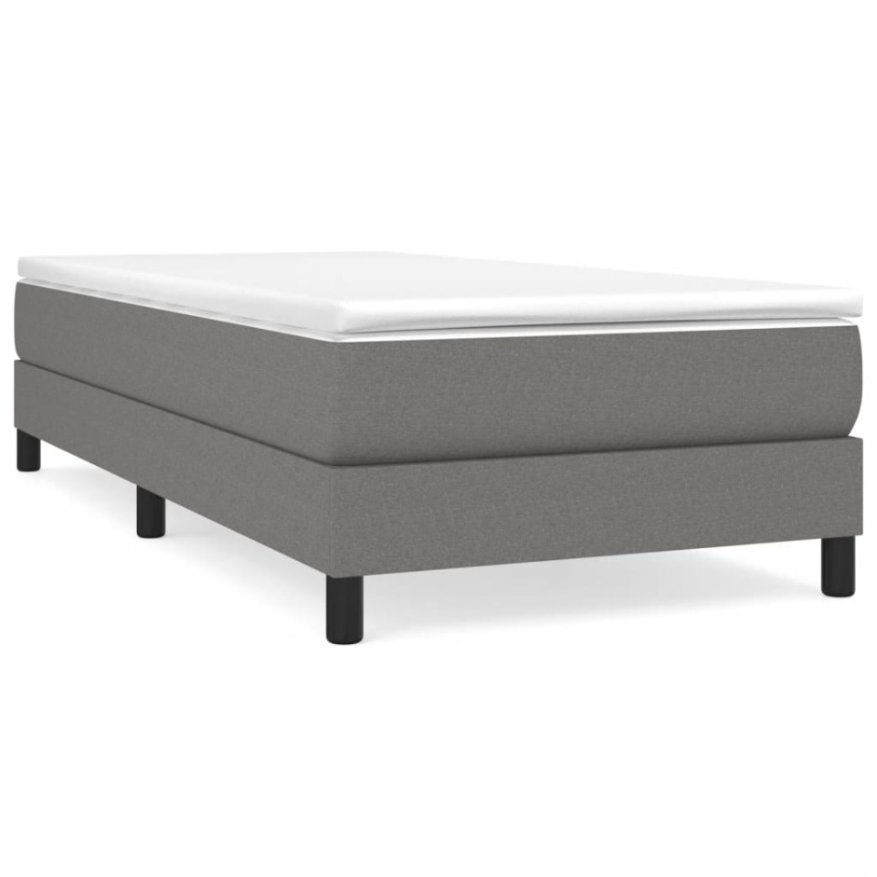 Pat box spring cu saltea, gri închis, 90x190 cm, textil - 1 | YEO