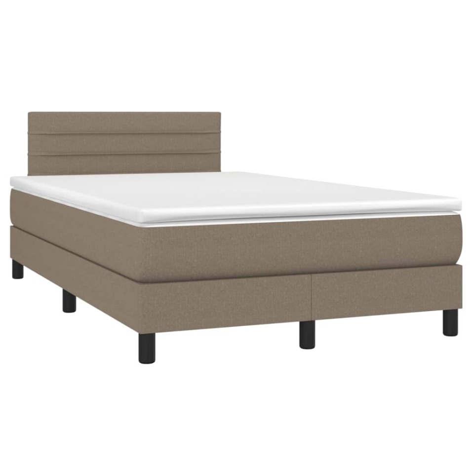 Pat box spring cu saltea, gri taupe, 120x200 cm, textil - 2 | YEO