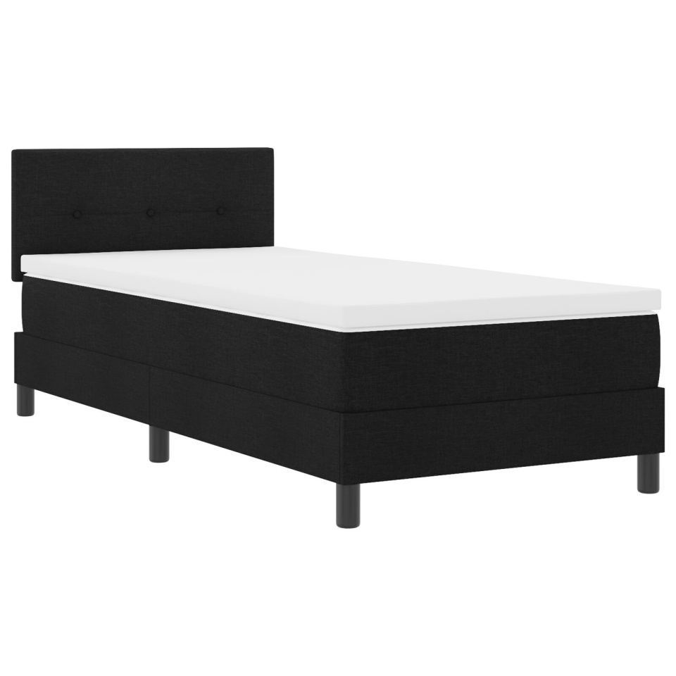Pat box spring cu saltea neagră 90x200 cm țesătură - 2 | YEO