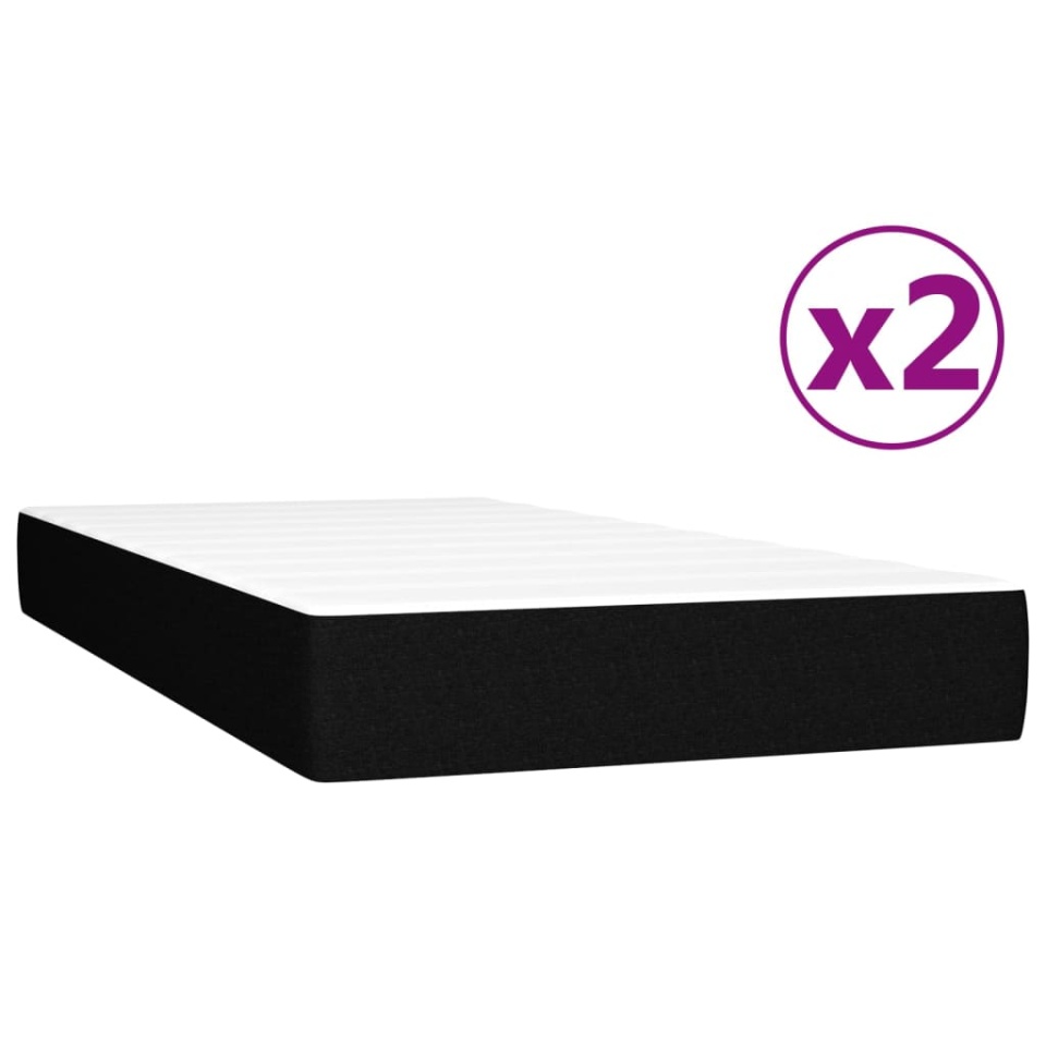 Pat box spring cu saltea, negru, 200x200 cm, textil - 3 | YEO