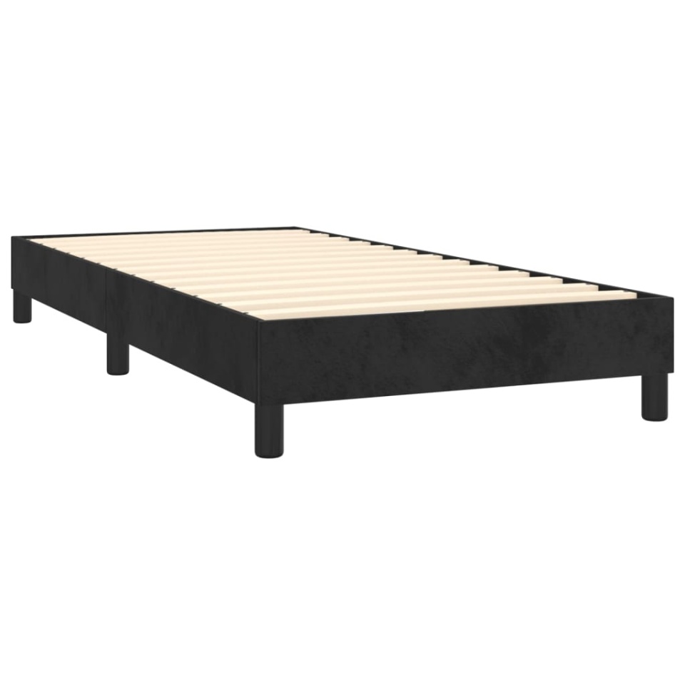 Pat box spring cu saltea, negru, 90x190 cm, catifea - 3 | YEO