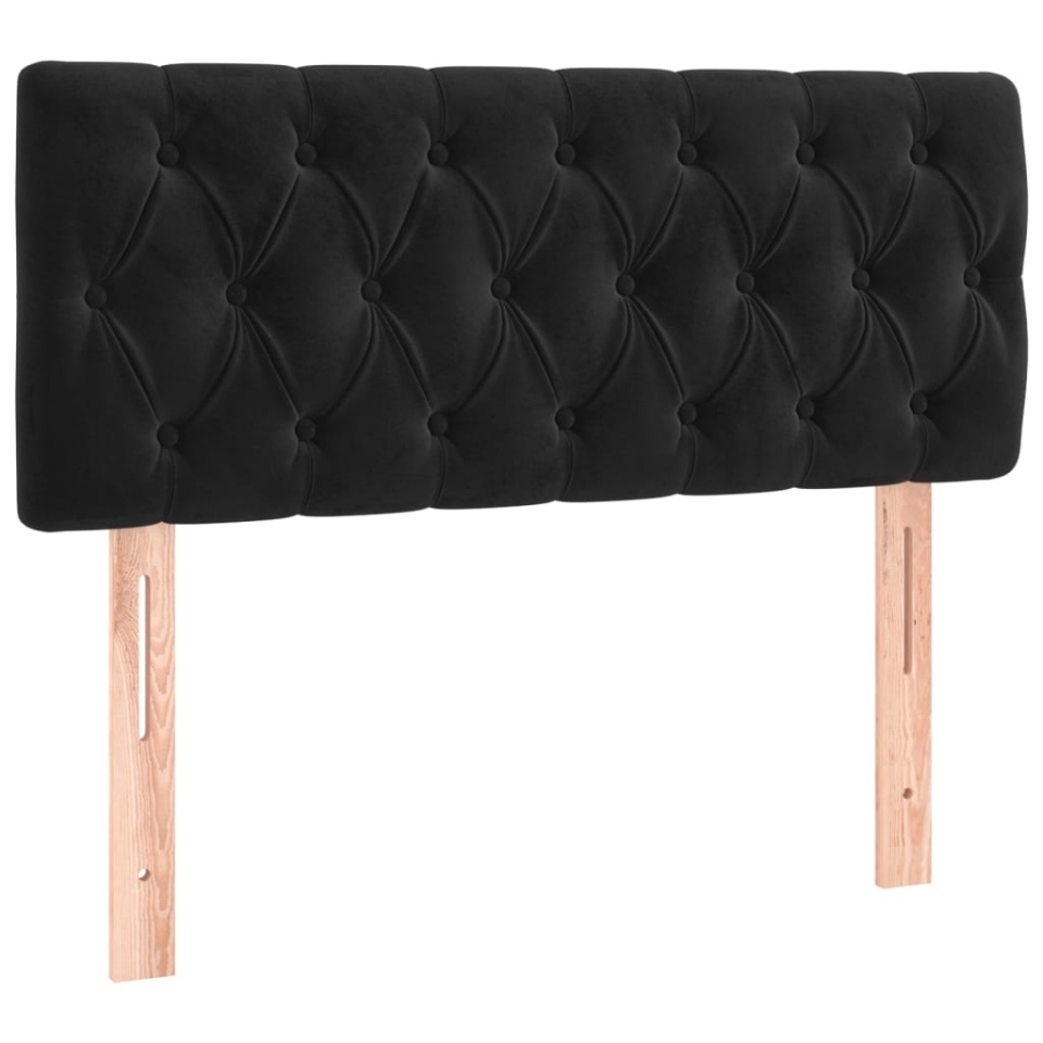 Pat box spring cu saltea, negru, 90x200 cm, catifea - 4 | YEO