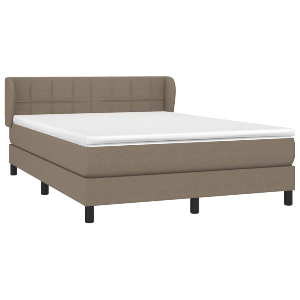Pat continental cu saltea gri taupe 140x200 cm material textil - 2 | YEO