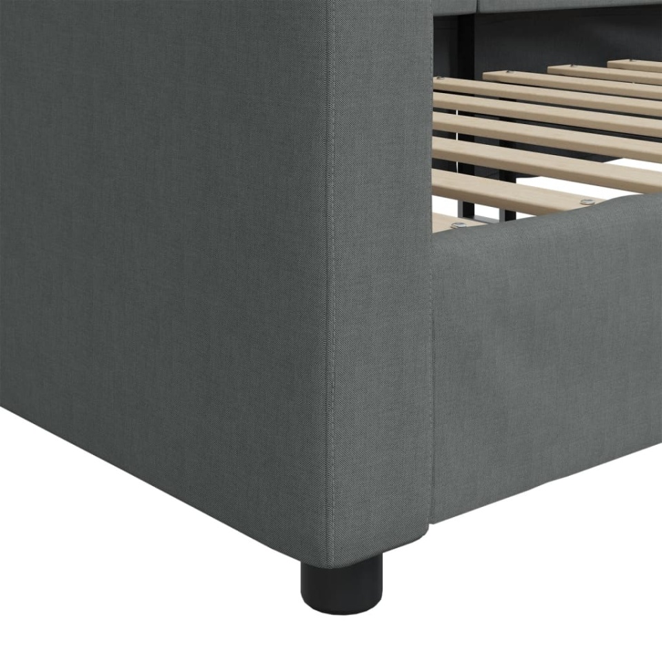 Pat de zi, gri închis, 90x200 cm, material textil - 4 | YEO