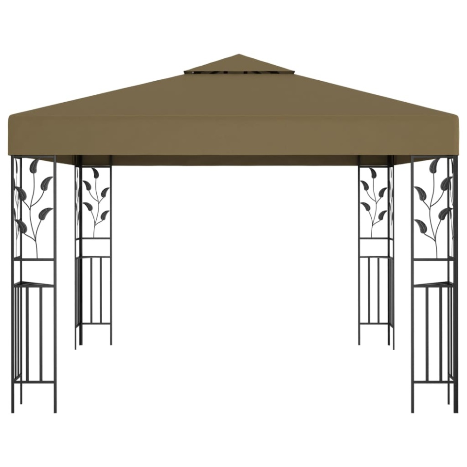 Pavilion cu șiruri de lumini LED, gri taupe, 3x3m, - 3 | YEO