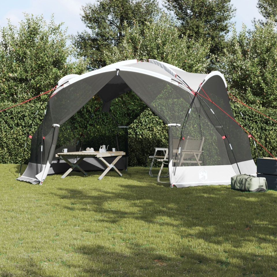 Plasă de țânțari pentru camping cu uși Gri pentru 8 persoane, impermeabilă