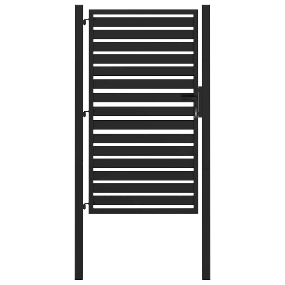 Poarta de gradina incuiata neagra 100x150 cm aluminiu - 1 | YEO