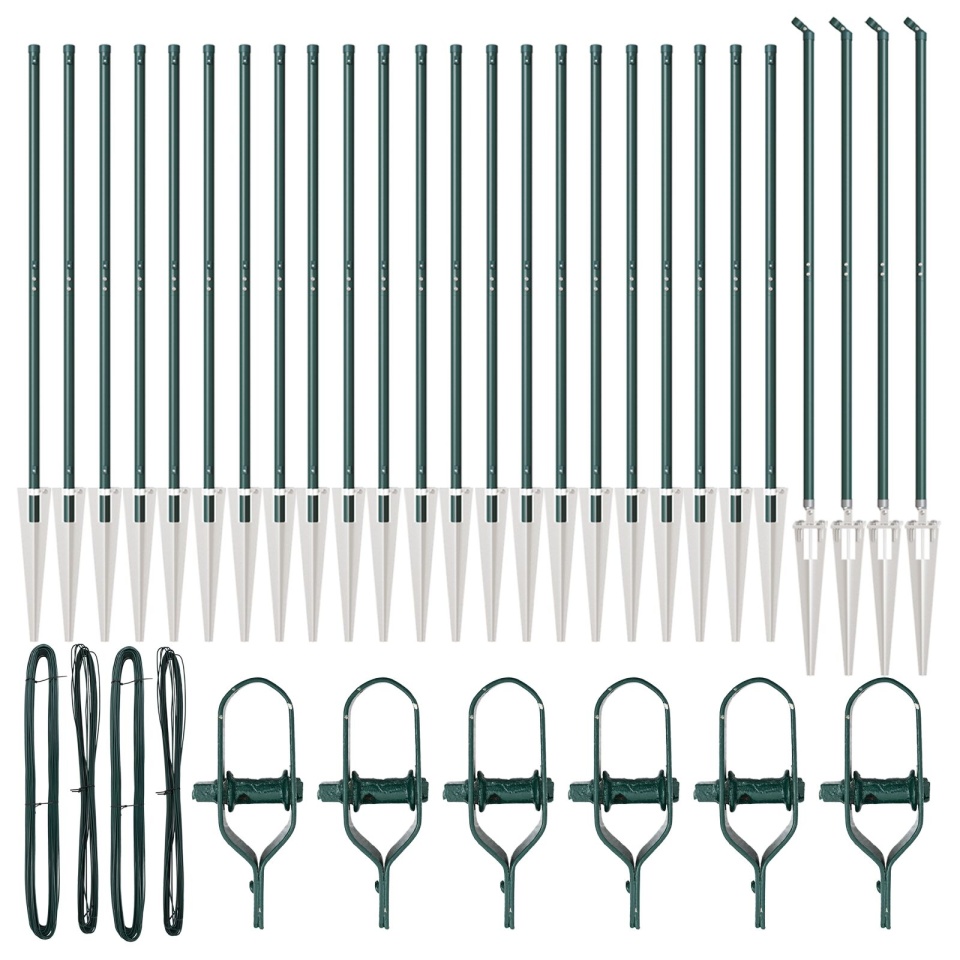 Posturi de gard cu vârf 26 buc Ø32 mm 140 cm Oțel galvanizat - 1 | YEO