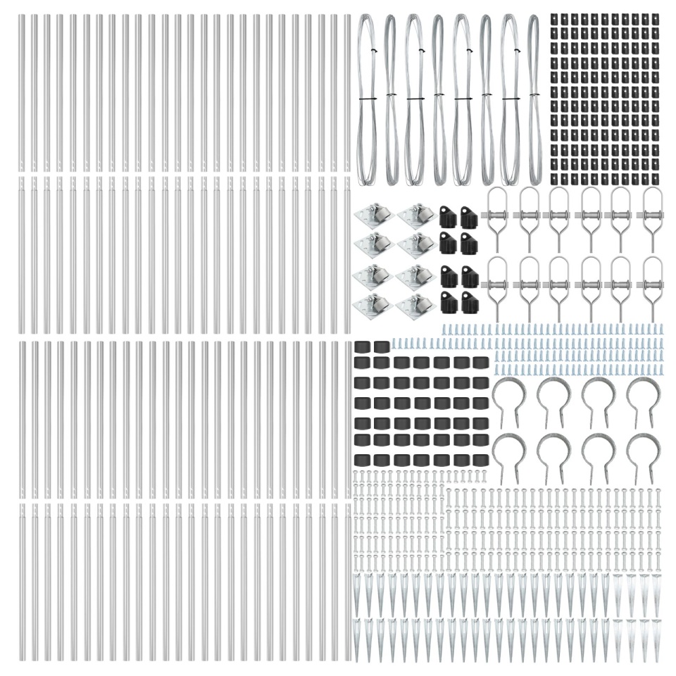 Posturi de gard cu vârf 52 buc Ø32 mm 140 cm oțel galvanizat - 2 | YEO