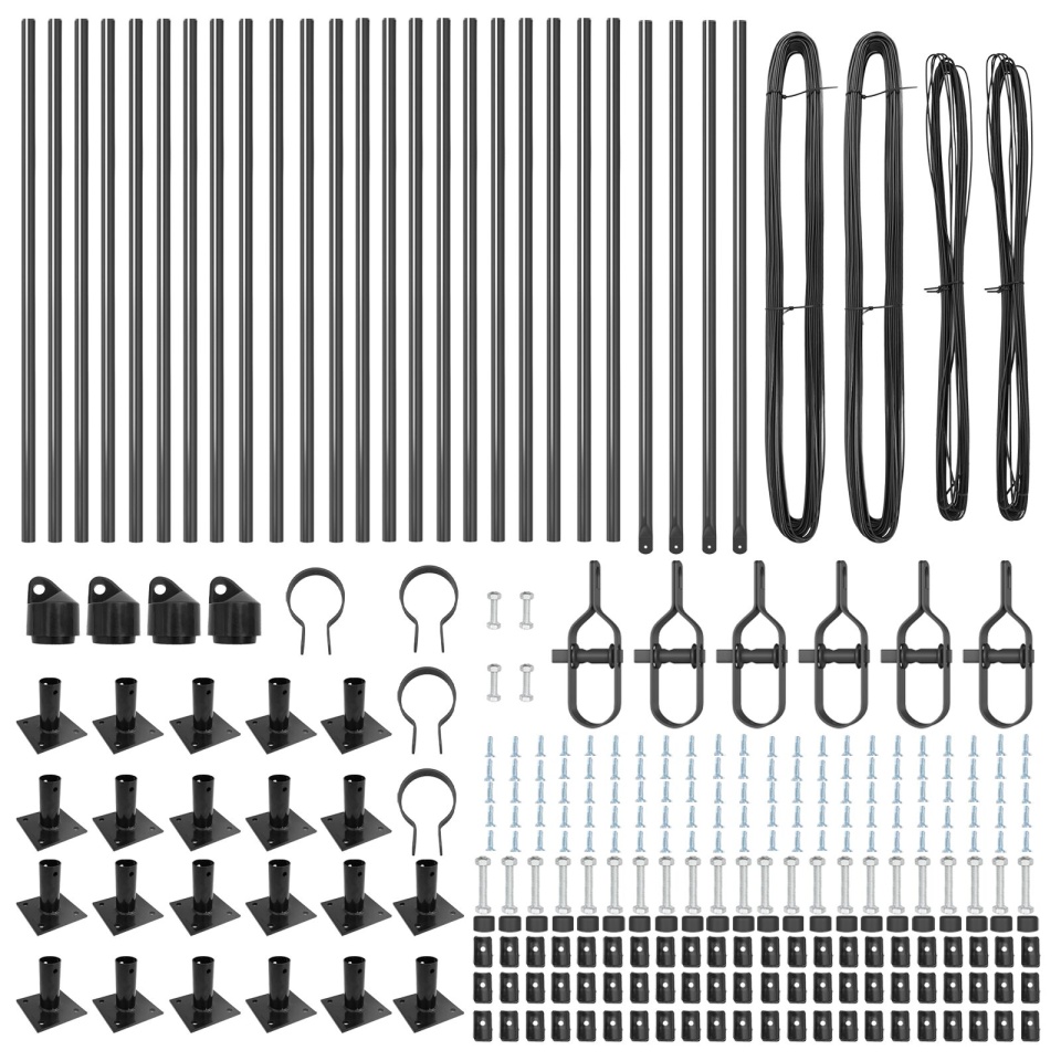 Posturi de gard Set de 26 Gri Beton, Metal 3.2 x 3.2 x 70 cm - 3 | YEO