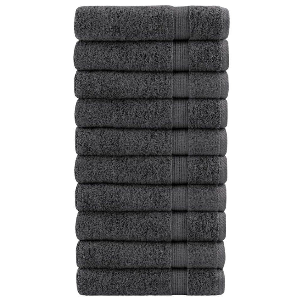 Prosoape duș premium SOLUND 10 buc antracit 70x140cm 600gsm