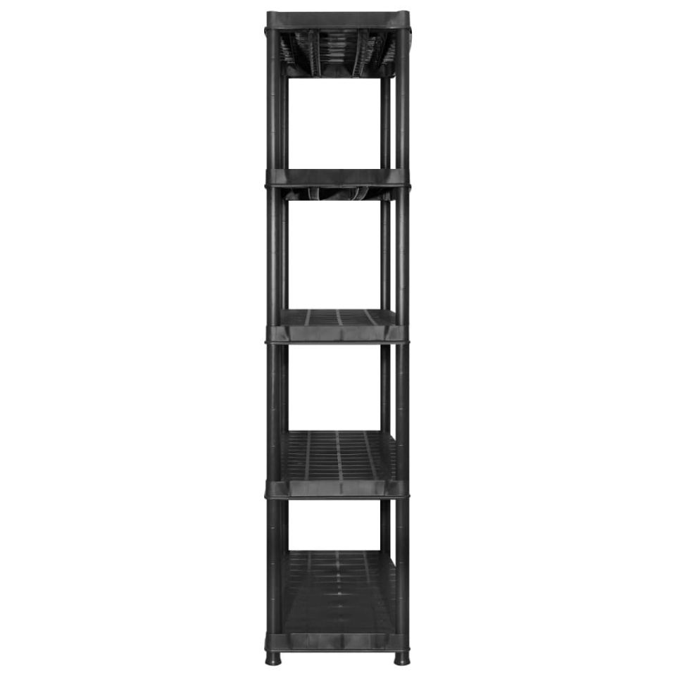 Raft de depozitare cu 5 polițe, negru, 340x40x185 cm, plastic - 3 | YEO