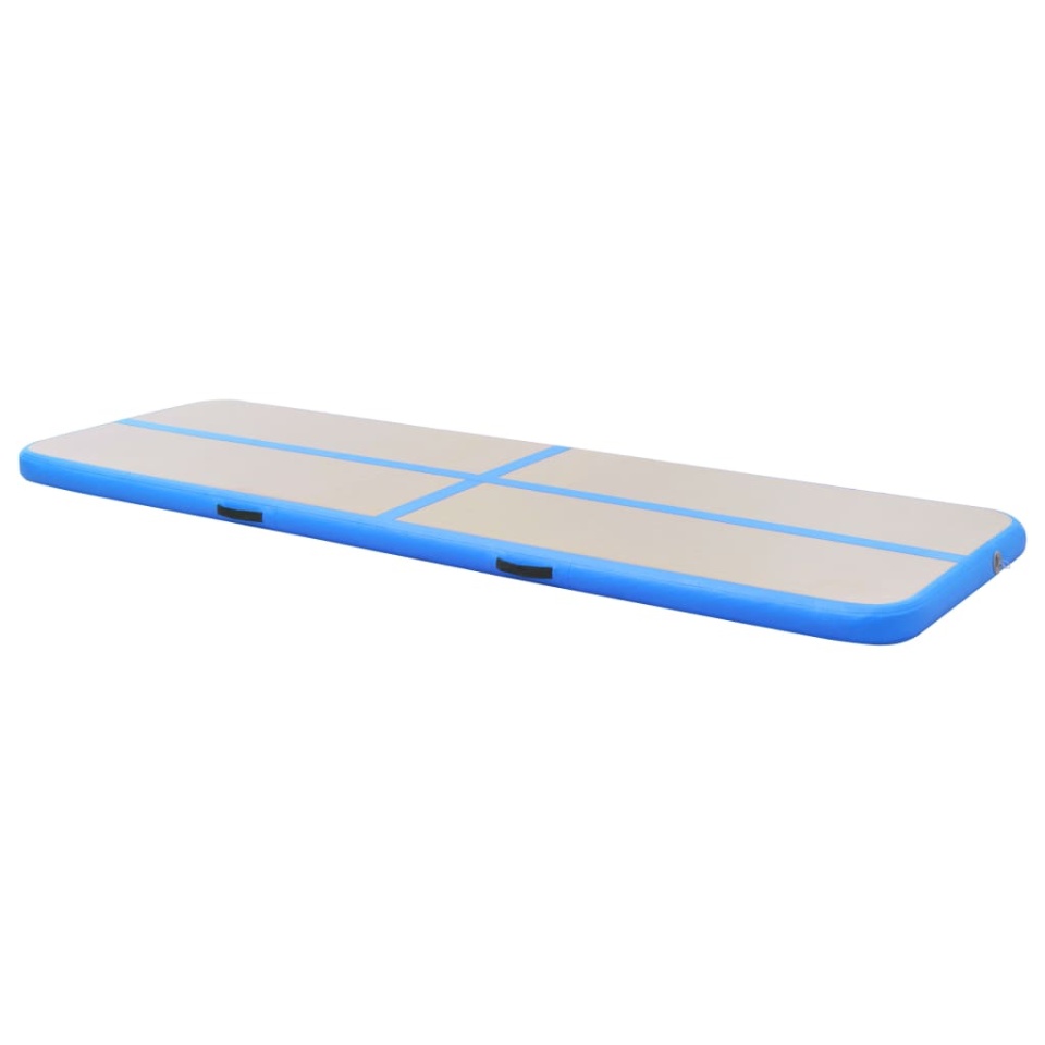 Saltea gimnastică gonflabilă cu pompă albastru 400x100x10cm PVC - 3 | YEO