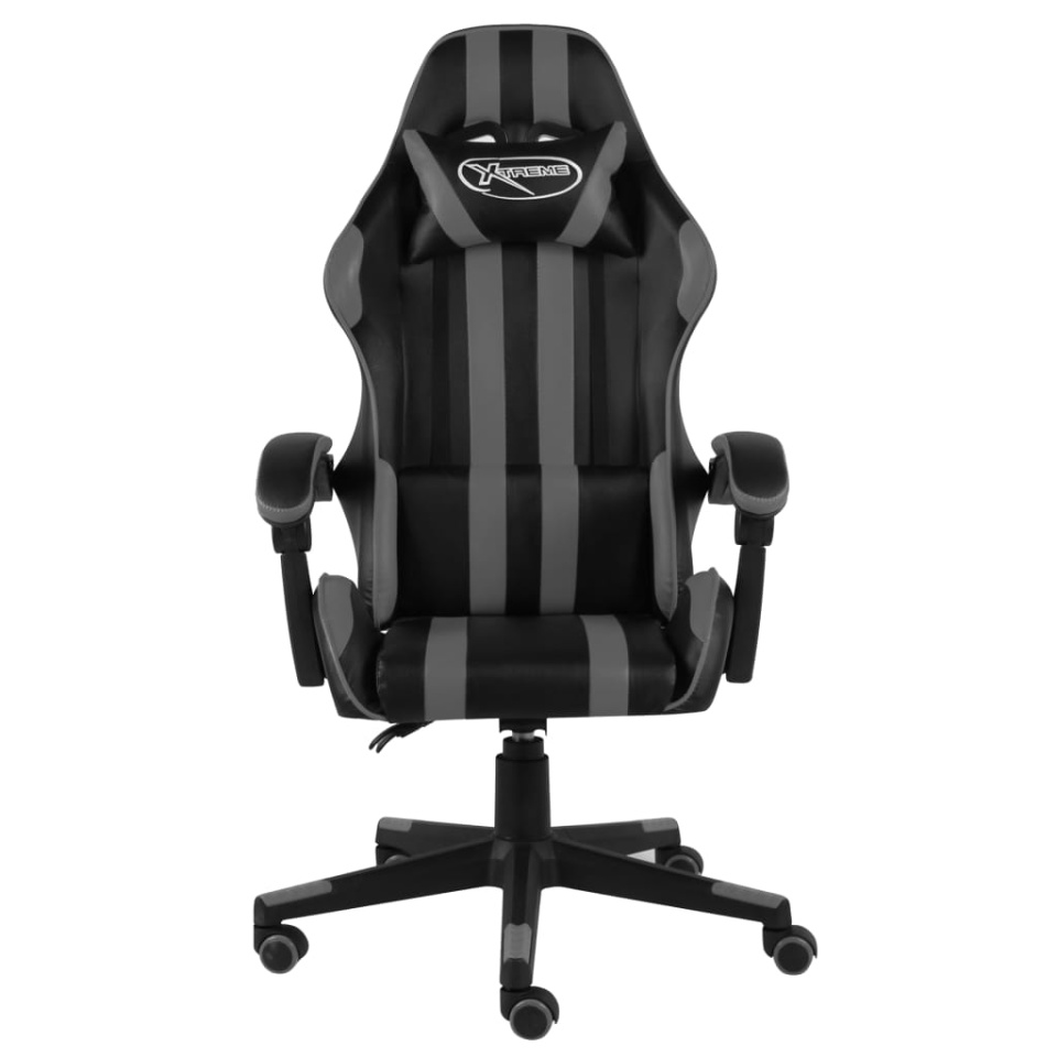 Scaun de racing, negru și gri, piele ecologică - 1 | YEO