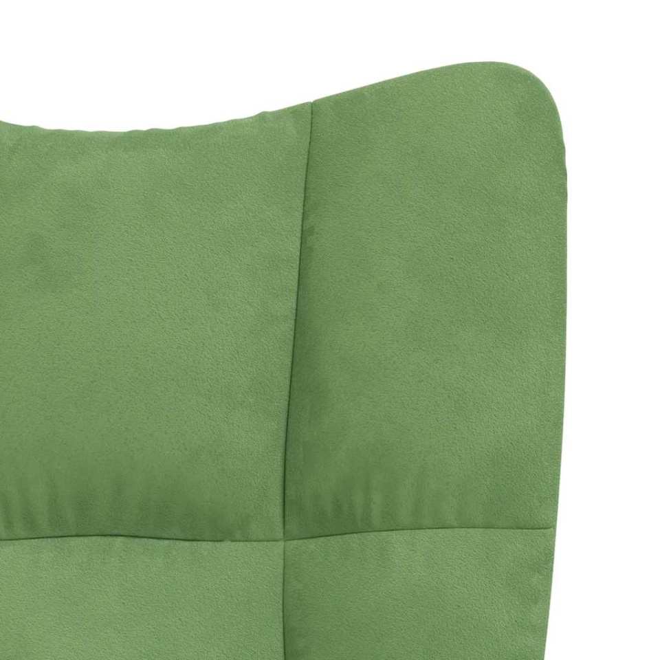 Scaun de relaxare, verde deschis, catifea - 4 | YEO