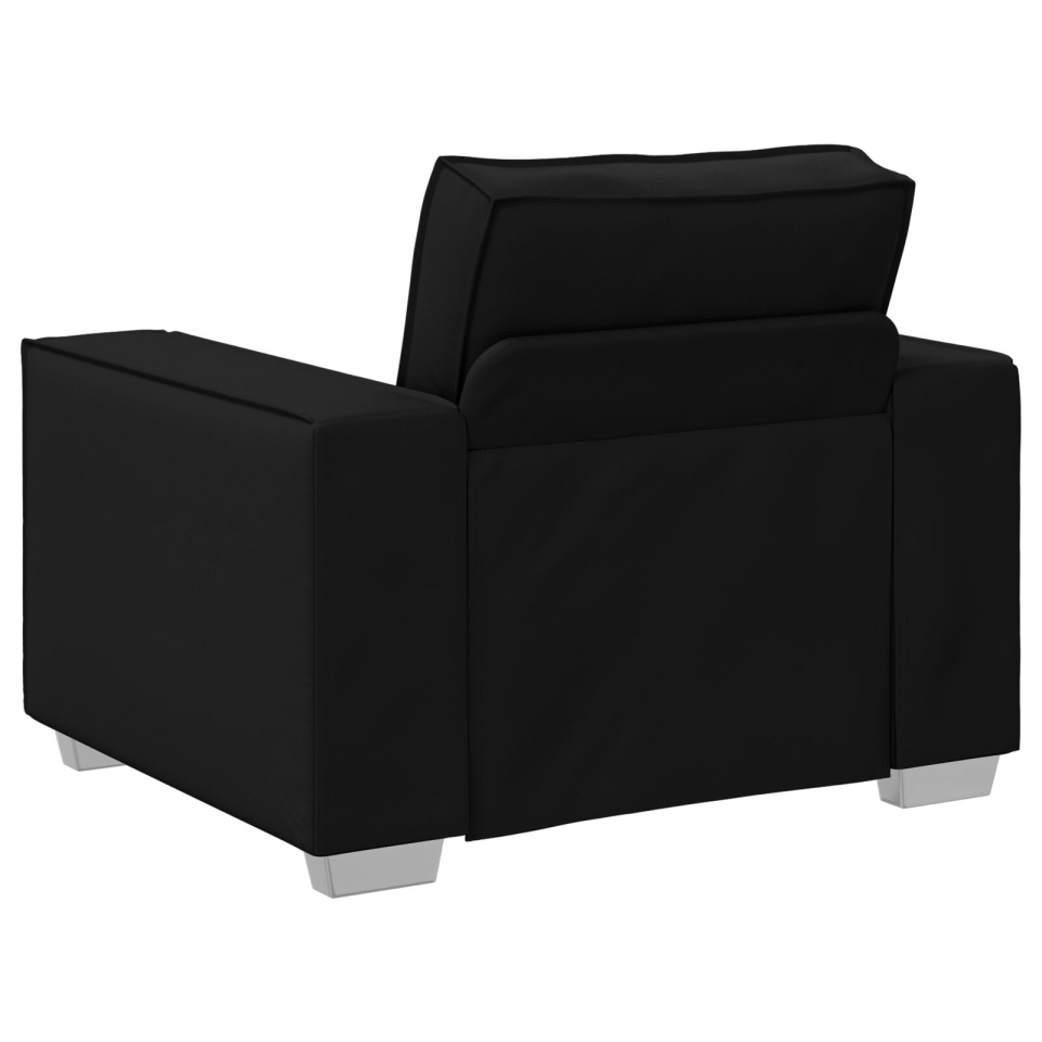 Scaun de sofa din piele ecologică neagră - 59 cm - 3 | YEO