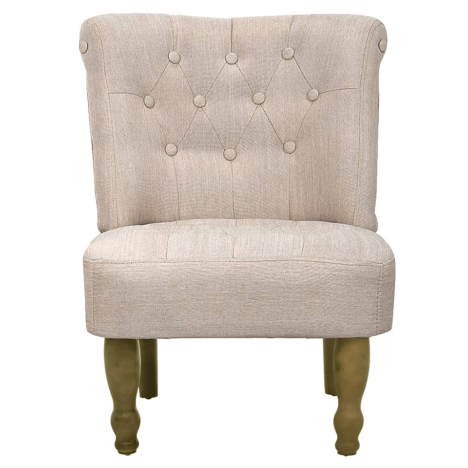 Scaun în stil franțuzesc, crem, material textil - 2 | YEO