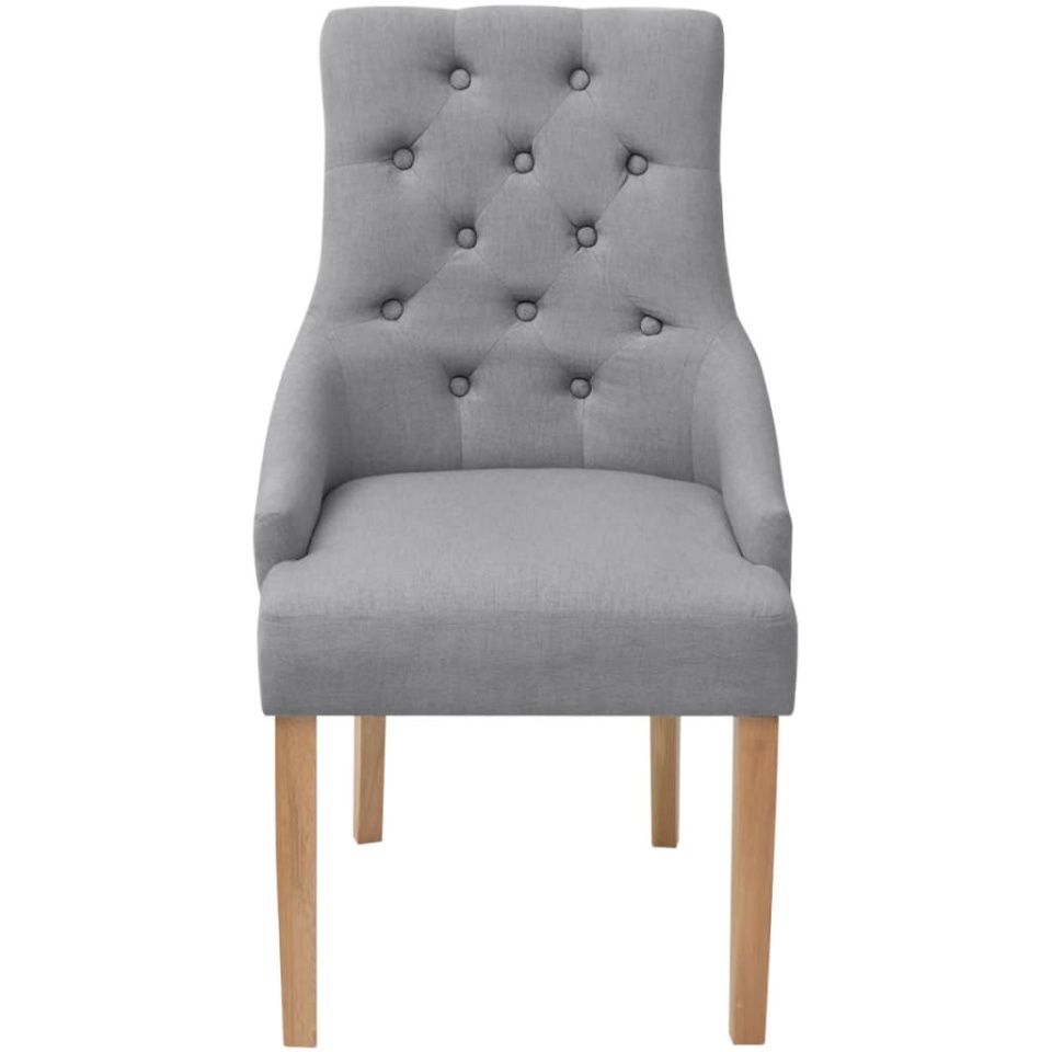 Scaune de bucătărie, 2 buc., gri deschis, material textil - 2 | YEO