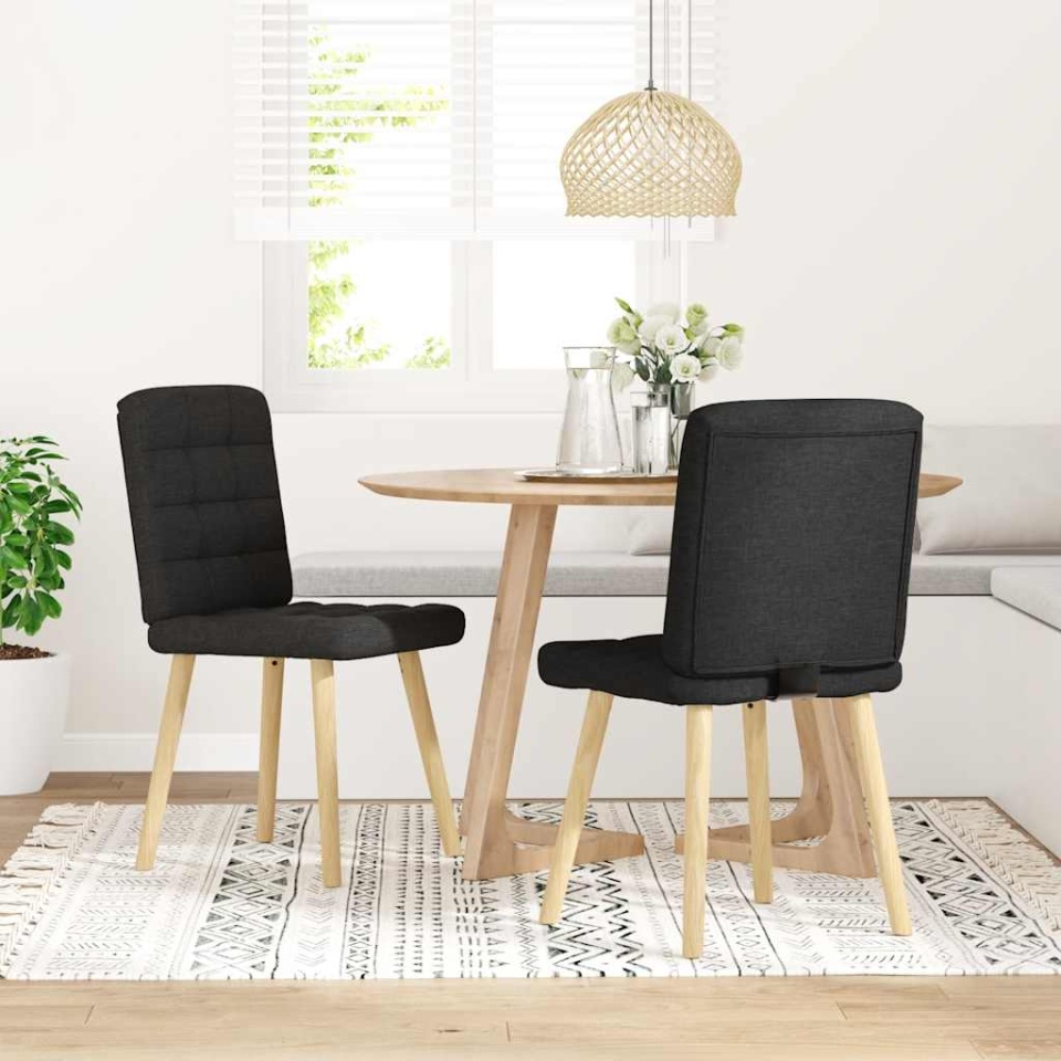 Scaune de bucătărie, 2 buc. negru, textil - 1 | YEO