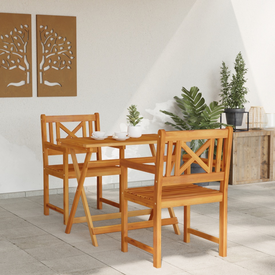 Scaune de grădină 2 buc 56x56x90 cm Lemn masiv de Acacia - 2 | YEO