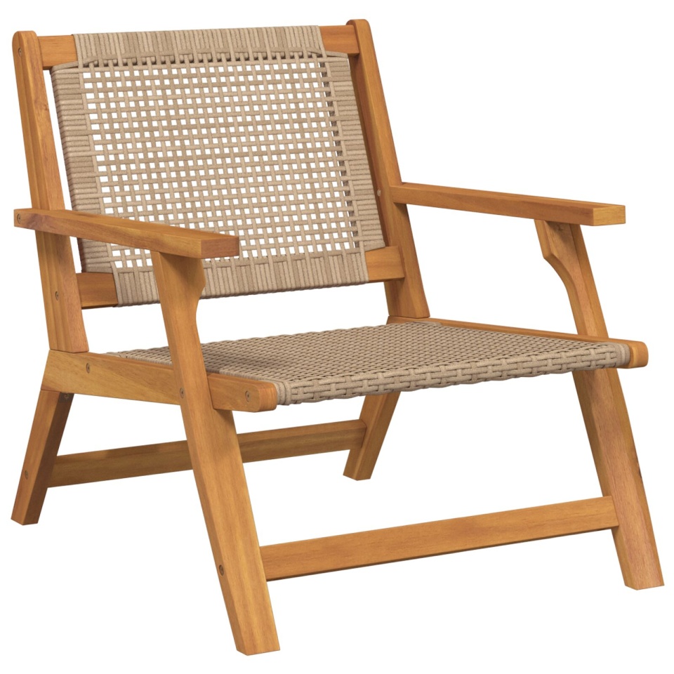 Scaune de grădină 2 buc Bej 76x67x73,5 cm Lemn masiv de acacia - 3 | YEO