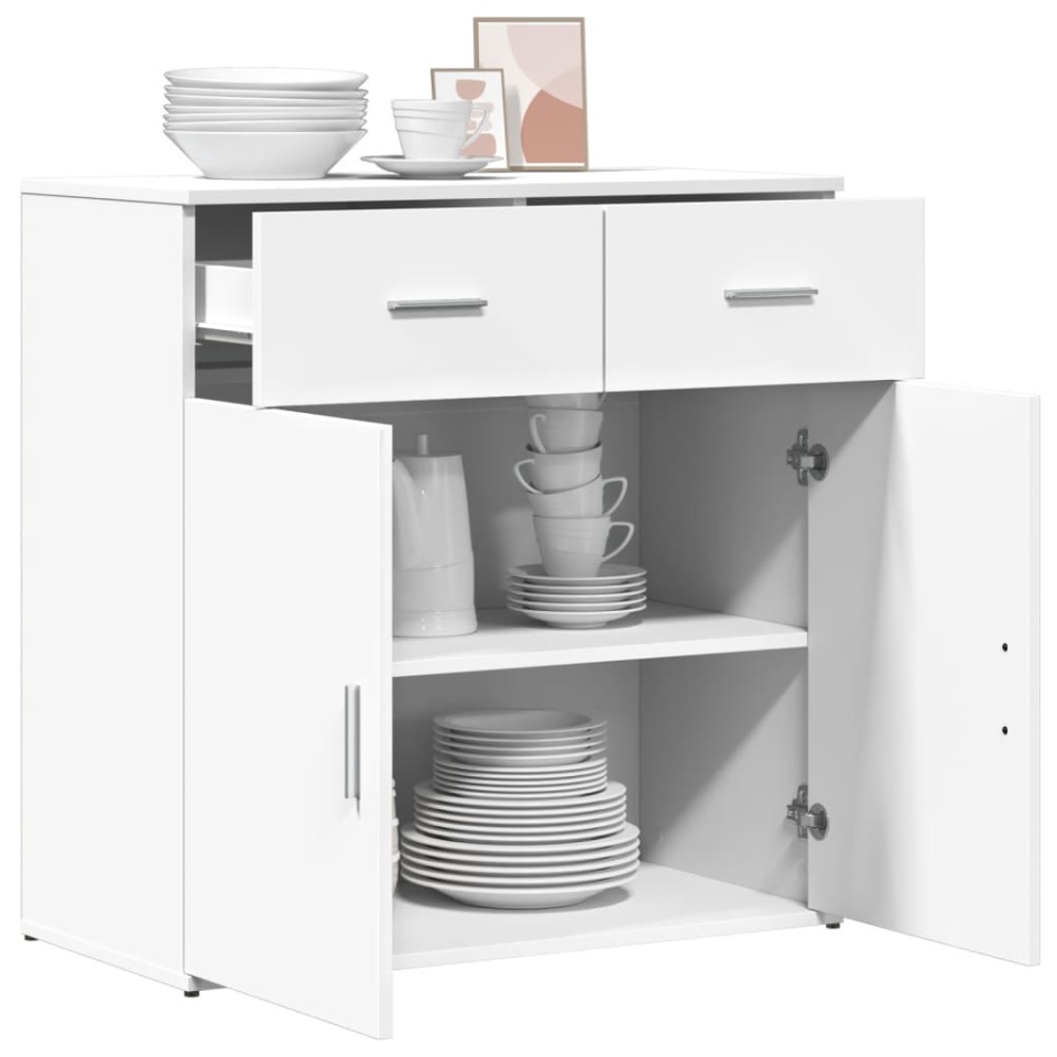 Servantă, alb, 79x38x80 cm, lemn compozit - 3 | YEO