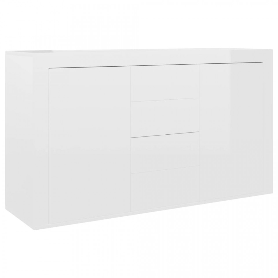 Servantă, alb extralucios, 120 x 36 x 69 cm, PAL - 1 | YEO