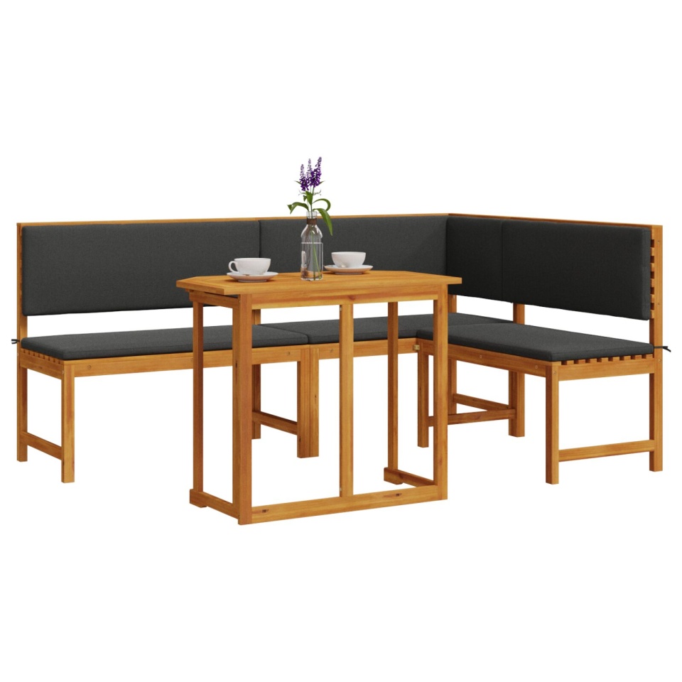 Set bistro de grădină 3 piese cu perne din lemn de acacia - 2 | YEO