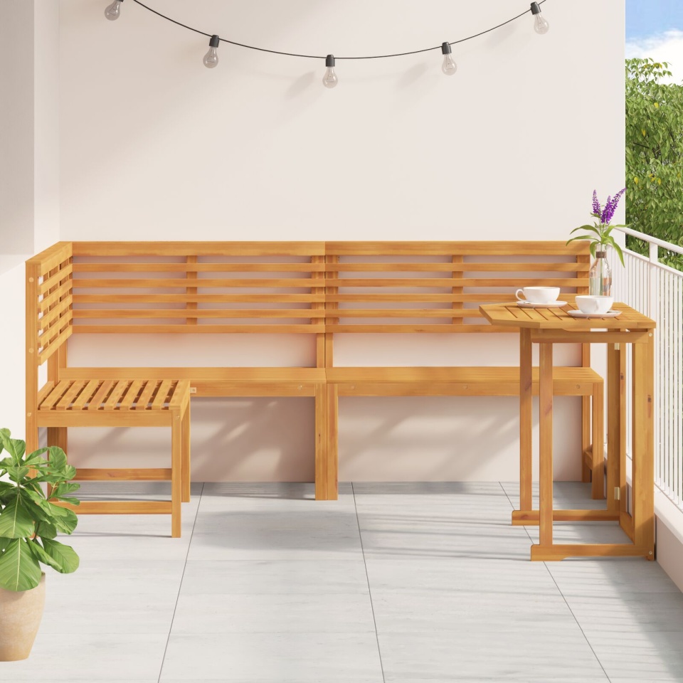 Set Bistro pentru Grădină 3 Piese din Lemn Masiv de Acacia - 3 | YEO
