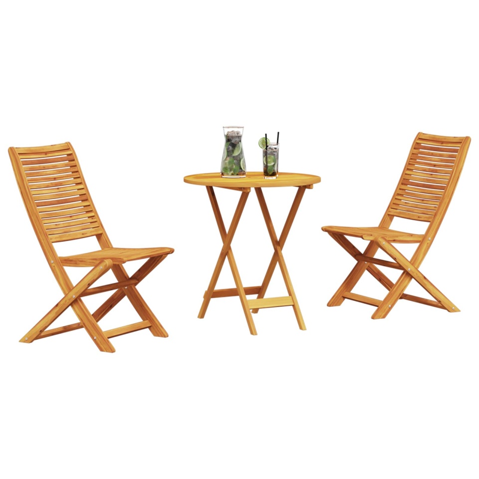 Set Bistro Pliabil 3 Piese din Lemn Masiv de Acacia - 2 | YEO