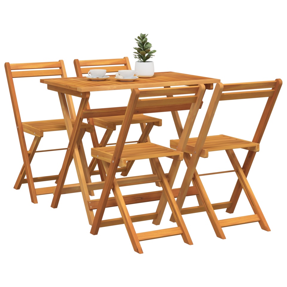 Set Bistro Pliabil din 5 Piese Lemn Solid de Acacia - 2 | YEO