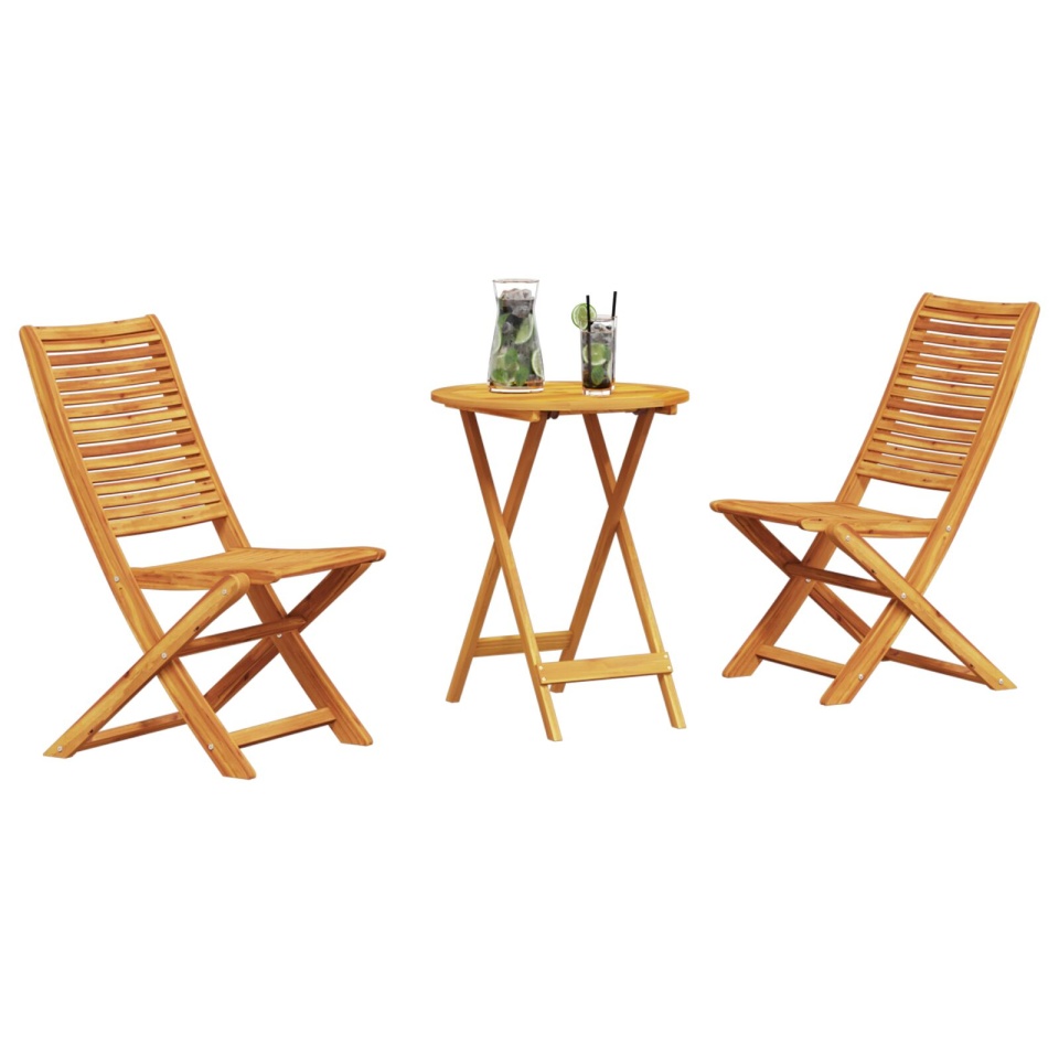 Set bistrou pliabil 3 piese din lemn masiv de acacia - 2 | YEO