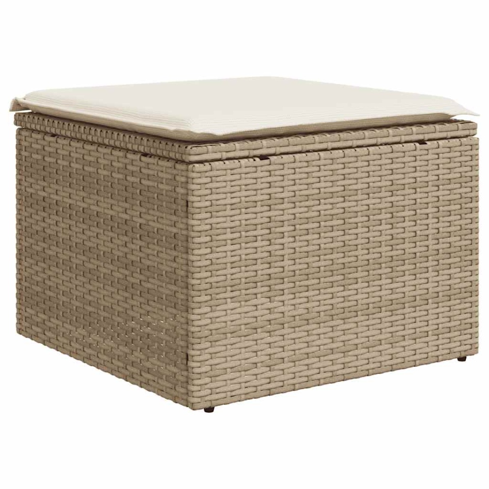 Set canapele de grădină, 9 piese, cu perne, bej, poliratan - 3 | YEO
